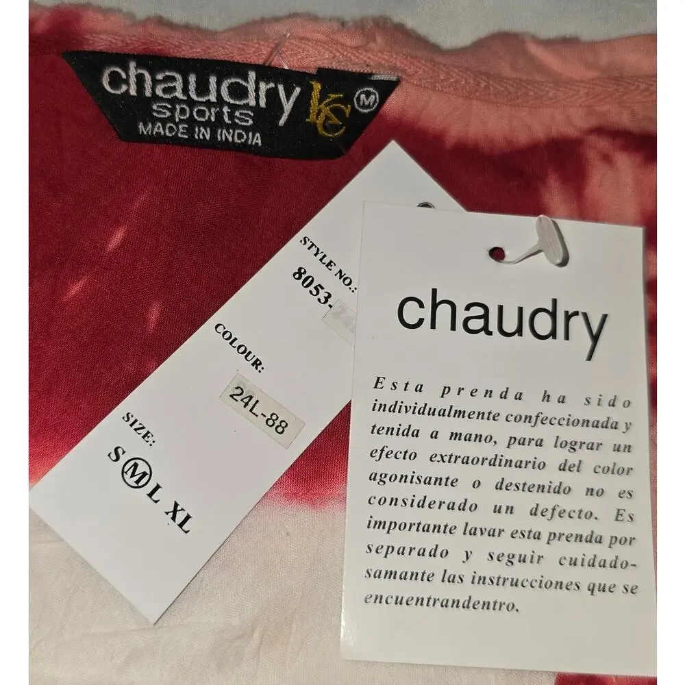 Chaudry Sports‎ Red White Bohemian Tie Dye Prariecore Midi Skirt